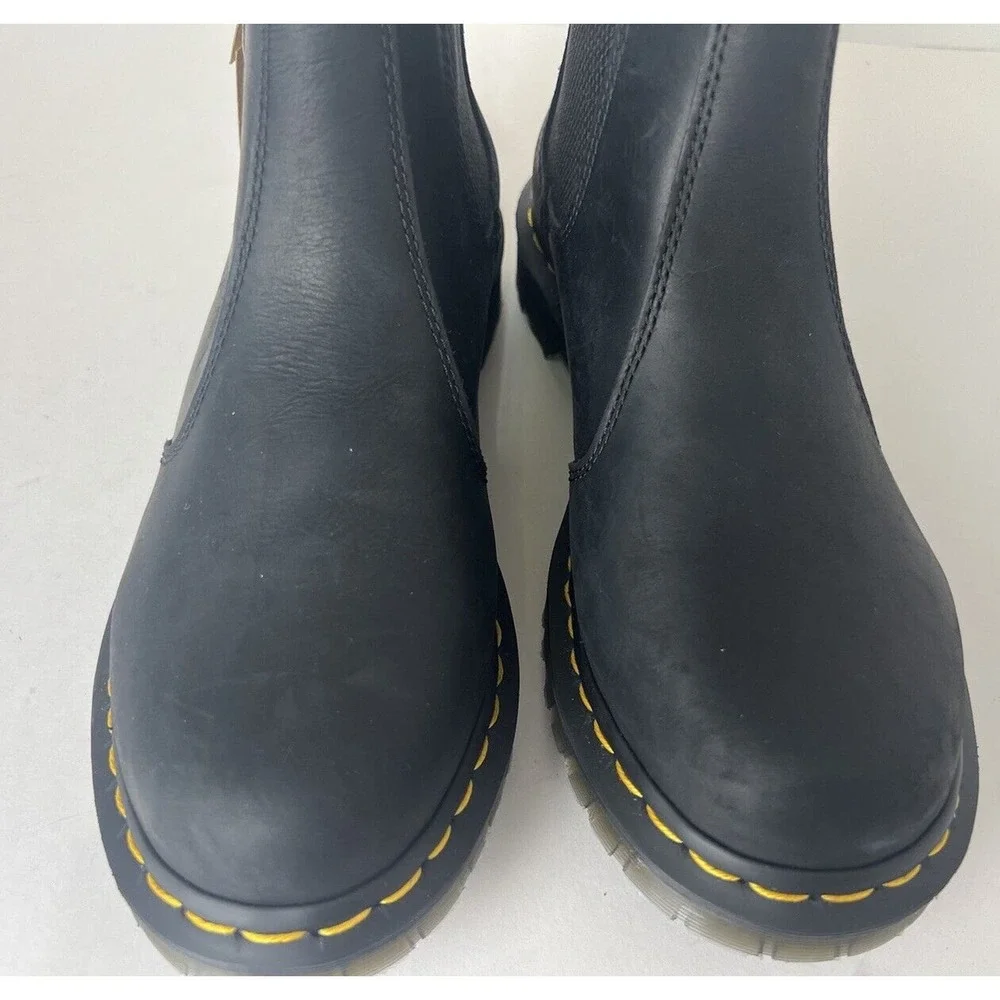 Dr. Martens Black Leather Chelsea Fur-Lined Combat Boot - Picture 8 of 12